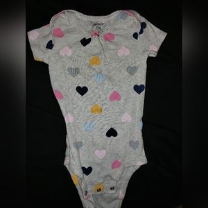 Heart Patterned Baby Onesie